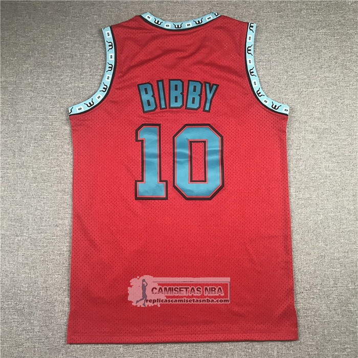 Camiseta Memphis Grizzlies Mike Bibby NO 10 Mitchell & Ness 1998-99 Rojo